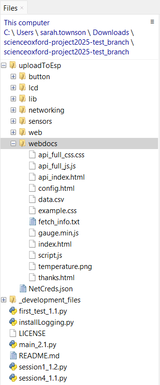 screenshot of Thonny file system